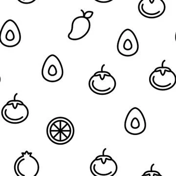 Nature Fruit Vector Seamless Pattern イラスト素材