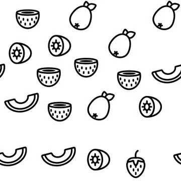 Nature Fruit Vector Seamless Pattern Stock Illustration