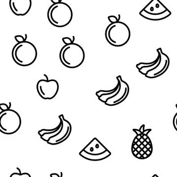 Nature Fruit Vector Seamless Pattern Stock Illustration