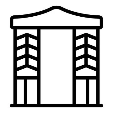Nature gazebo icon outline vector. Pergola house Stock Illustration