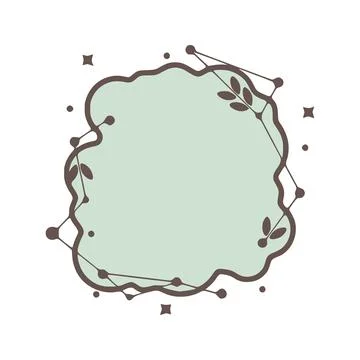 Nature geometric frames with leaves made from lines and dots in hand drawn st Stock Illustration