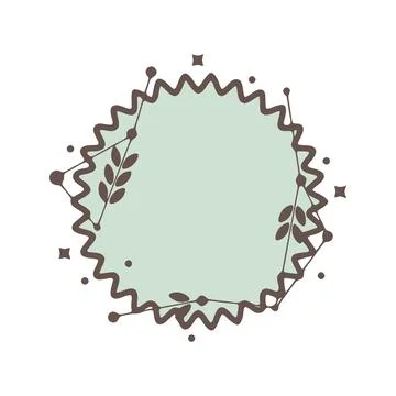 Nature geometric frames with leaves made from lines and dots in hand drawn st Stock Illustration