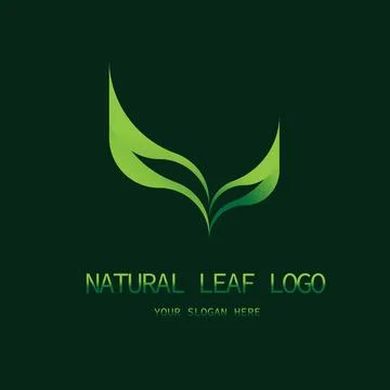 Nature gradient leaf eco modern logo design illustration Stock Illustration