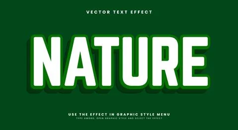 Nature green 3d editable text effect Template Stock Illustration