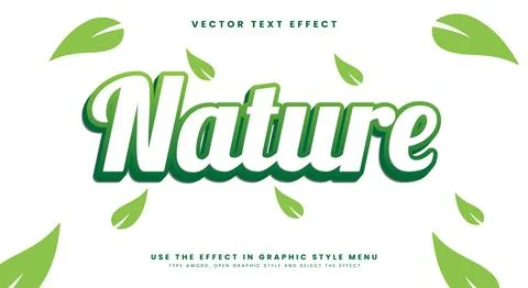 Nature green editable text effect Template Stock Illustration