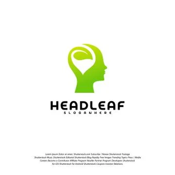 Nature Head science logo vector, Head intelligence logo designs concept vecto Stock Illustration