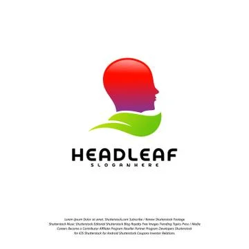 Nature Head science logo vector, Head intelligence logo designs concept vecto Stock Illustration