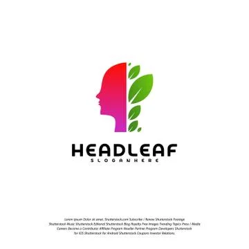 Nature Head science logo vector, Head intelligence logo designs concept vecto Stock Illustration