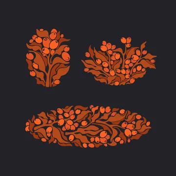 Nature herbal set. Vector label. Berry and foliage Stock Illustration