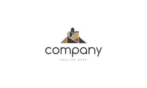 Nature house vector logo image white background Stock Illustration