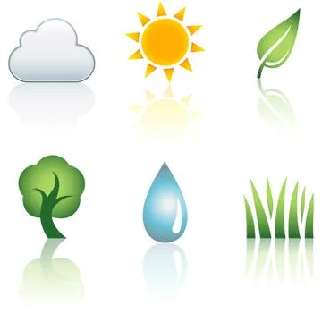 Nature Icon Set Stock Illustration