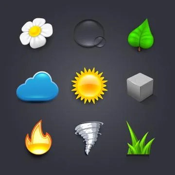 Nature icon set Stock Illustration