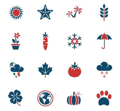 Nature icon set Stock Illustration