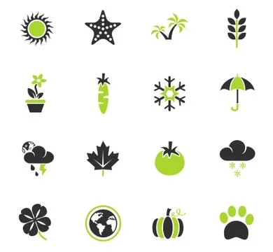 Nature icon set Stock Illustration