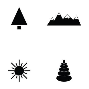 Nature icon set Stock Illustration