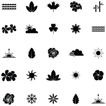 Nature icon set Stock Illustration