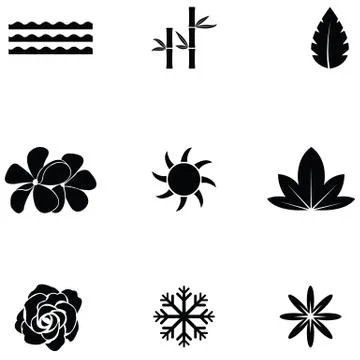 Nature icon set Stock Illustration