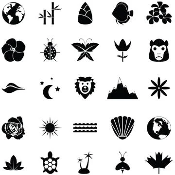 Nature icon set Stock Illustration
