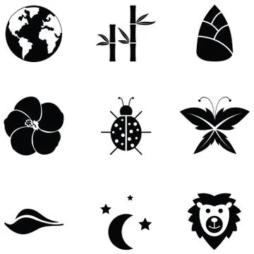 Nature icon set Stock Illustration