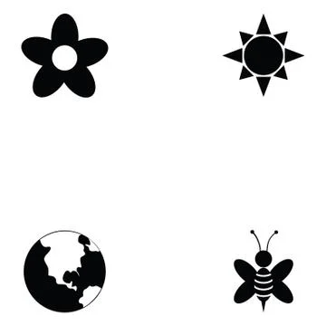 Nature icon set Illustrazione stock