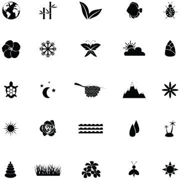 Nature icon set Stock Illustration