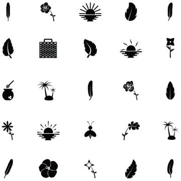 Nature icon set Illustrazione stock