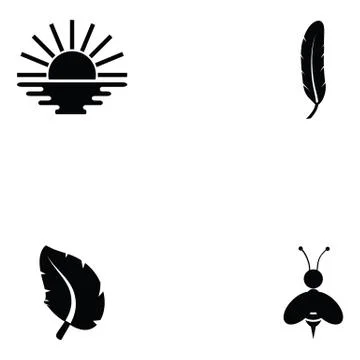 Nature icon set Stock Illustration