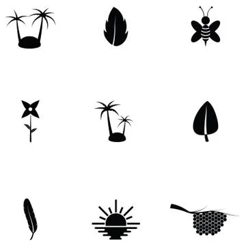 Nature icon set Stock Illustration