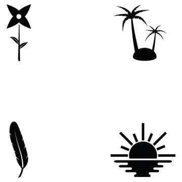 Nature icon set Stock Illustration