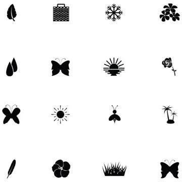 Nature icon set Illustrazione stock