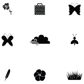 Nature icon set Stock Illustration