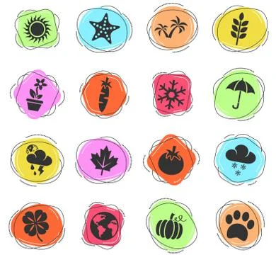 Nature icon set Stock Illustration