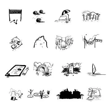 Nature icon set Illustrazione stock