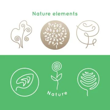Nature icons elements Stock Illustration