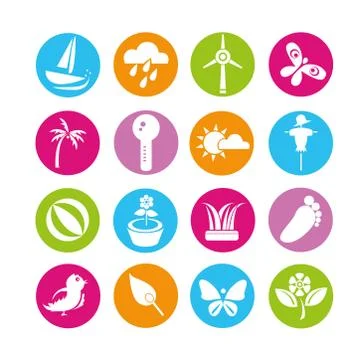 Nature icons Stock Illustration