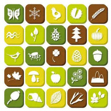 Nature icons Illustrazione stock
