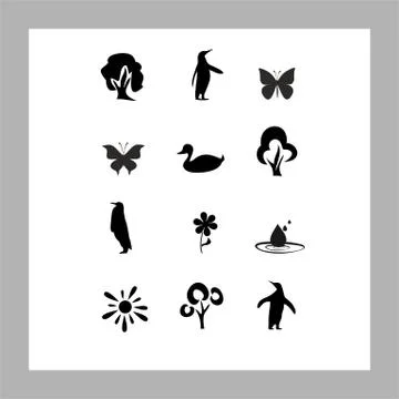 Nature icons Stock Illustration