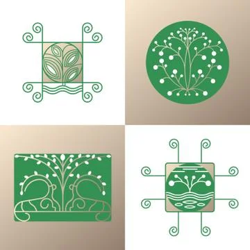 Nature icons Stock Illustration