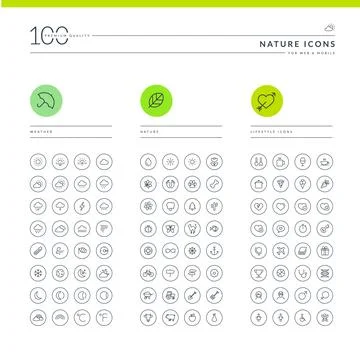 Nature icons Stock Illustration