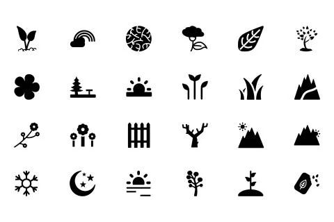 Nature Icons Pack Stock Illustration
