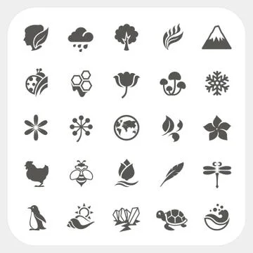 Nature icons set Stock Illustration