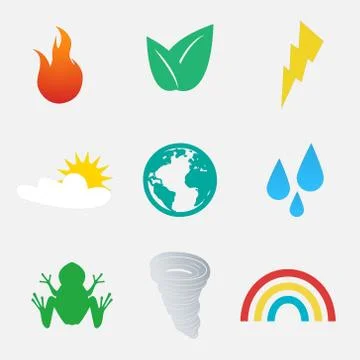 Nature icons set Stock Illustration