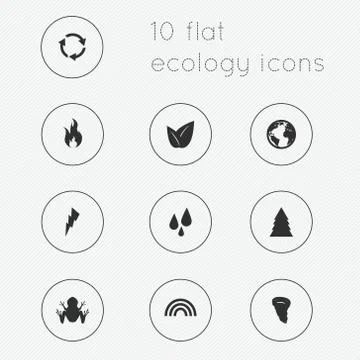 Nature icons set Stock Illustration