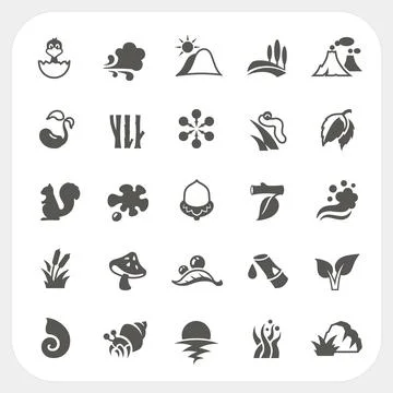 Nature icons set Stock Illustration