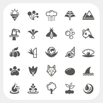 Nature icons set Stock Illustration