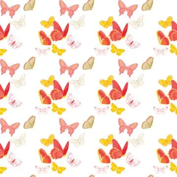 Nature insect pattern butterflies Stock Illustration