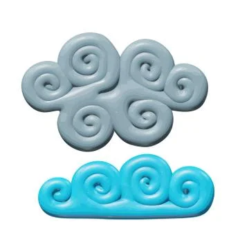Nature isolated plastic clouds or cloudy weather Stock Illustration