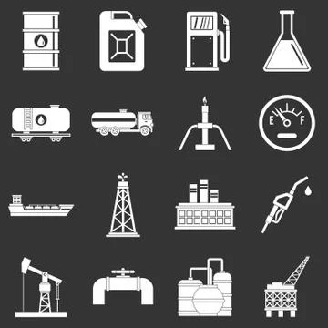 Nature items icons set grey vector Stock Illustration
