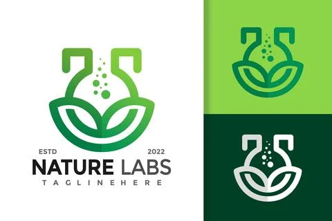 Nature Lab Creative Logo Design Vector Template Stock Illustration