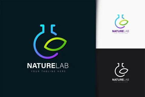 Nature lab logo design with gradient Stock Illustration